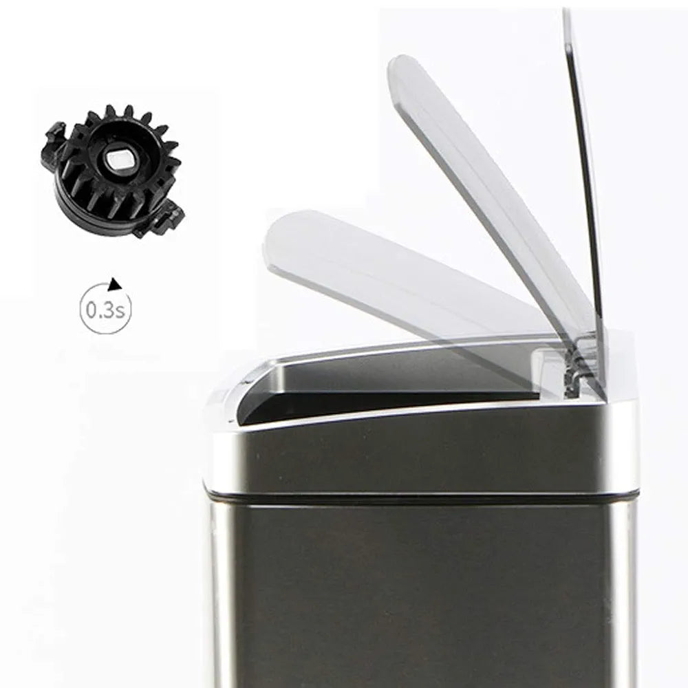 Silver 8L Automatic Sensor Waste Bin - Modern Smart Trash Can with Anti-Odor and Waterproof Design for Home, Kitchen, and Bathroom