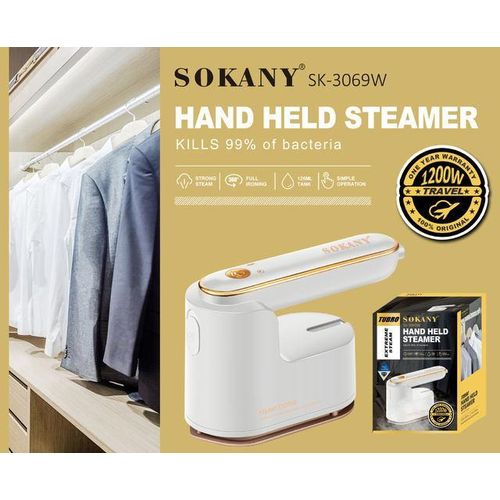 SOKANY SK-3069W Handheld Steamer - 1200W Powerful Steam, Kills 99% of Bacteria, Simple Operation