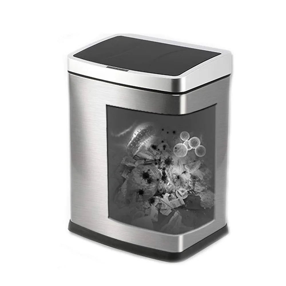 Silver 8L Automatic Sensor Waste Bin - Modern Smart Trash Can with Anti-Odor and Waterproof Design for Home, Kitchen, and Bathroom
